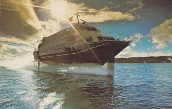 Boeing Built Boat Ship Seattle Allison Gas Turbines 1970s Postcard