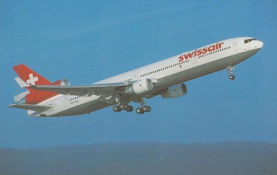 Boeing Douglas MD-11 HB-1WR of Swissair at Zurich Airport Postcard