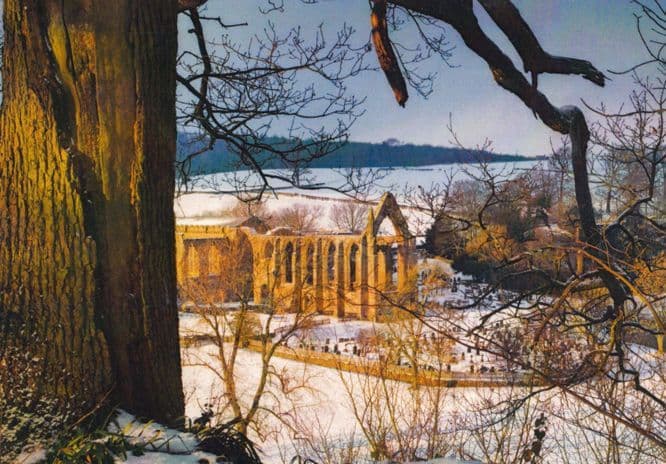 Bolton Abbey At Christmas Snow Covered Musuem Photo Award Winner Postcard