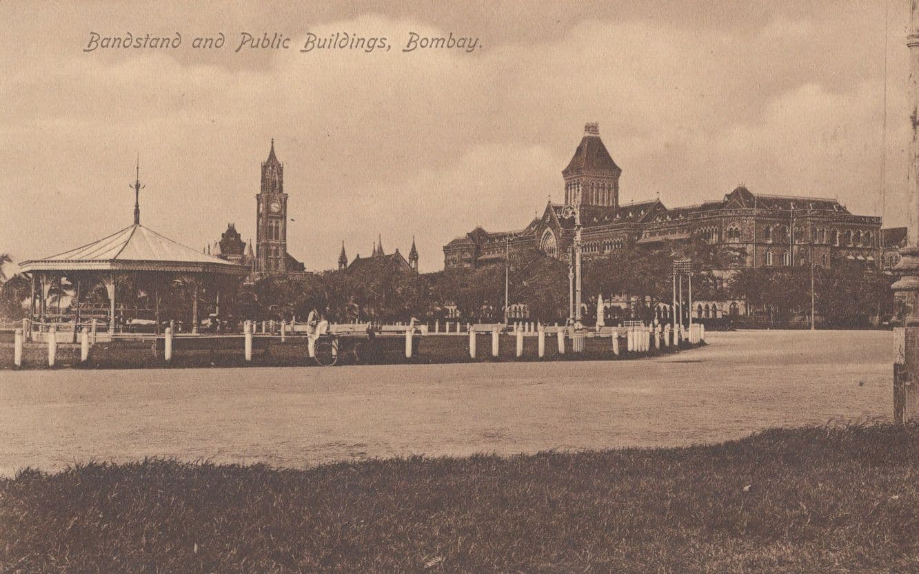 Bombay Military Brass Band Stand & Buildings Antique Postcard