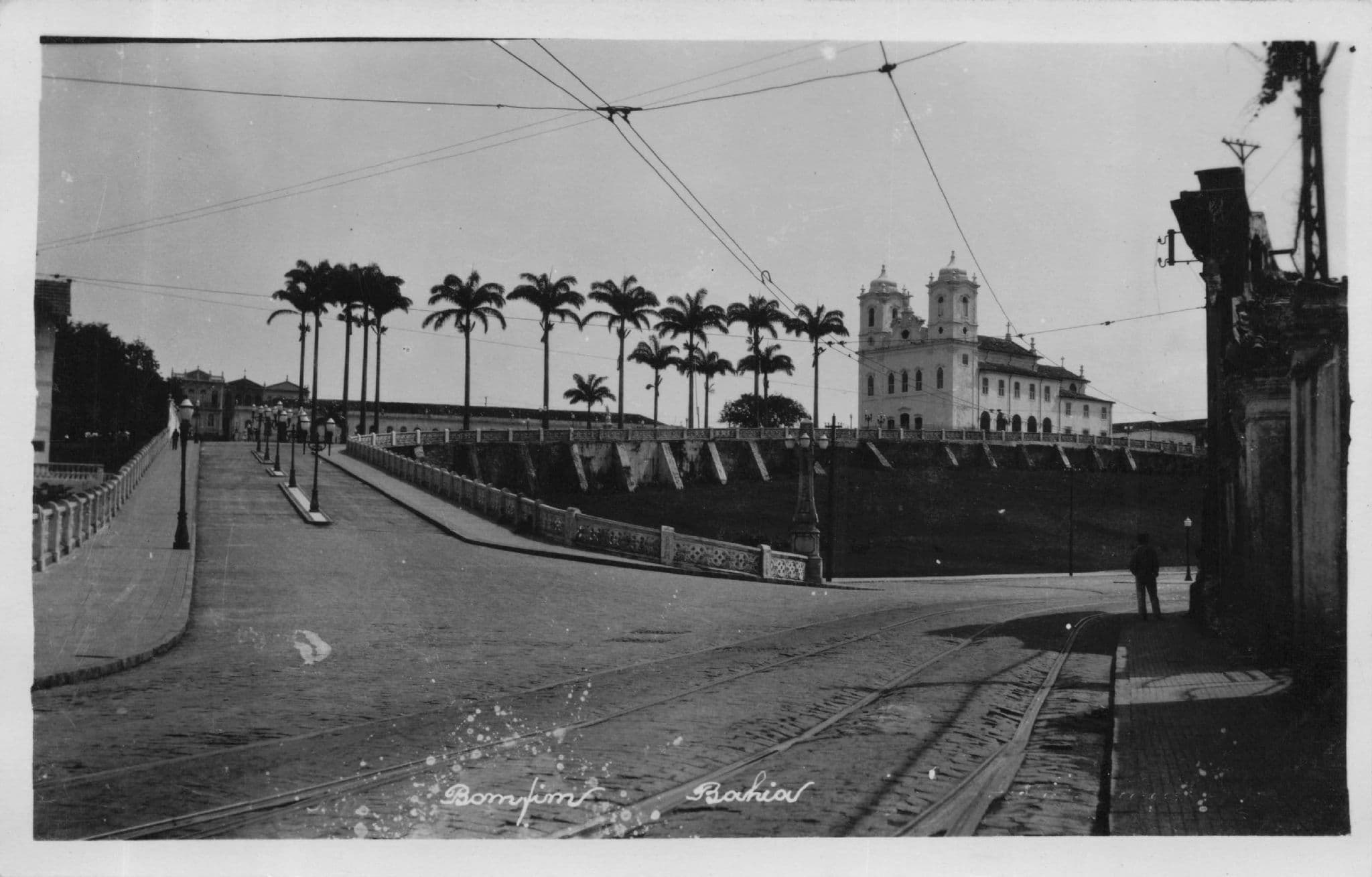 Bomfim Bahia Brazil Man & Telegraph Wires Rare Real Photo Postcard
