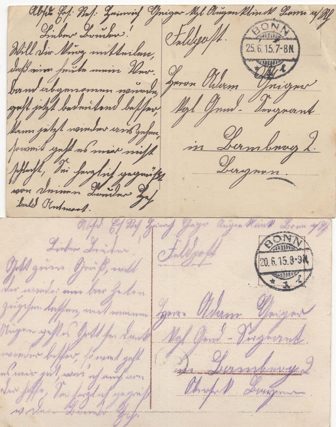 Bonn University Germany WW1 1916 War 2x  Postcard s