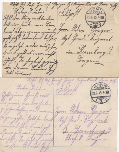 Bonn University Germany WW1 1916 War 2x  Postcard s