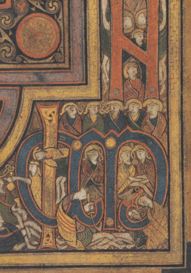 Book Of Kells Folio 188R St Lukes Gospel Devoured By Lions Postcard