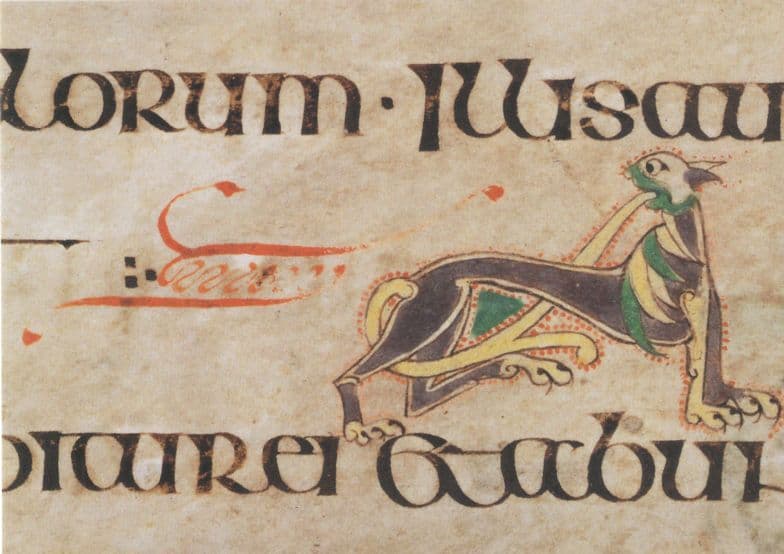 Book Of Kells Folio 66R Lion Tongue Tail As One Postcard