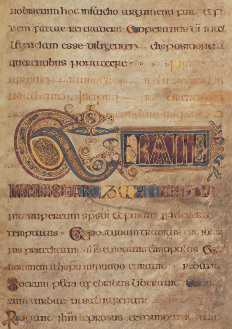 Book Of Kells Folio St Mark Breves Causae 13R Postcard