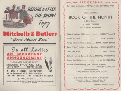 Book Of The Month Basil Thomas High Williams Nottingham Theatre Royal Programme