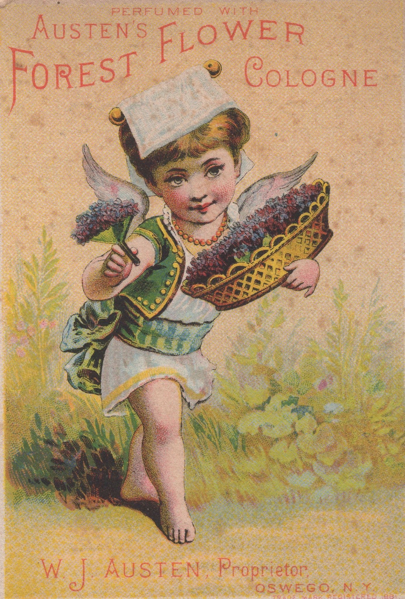 Boots Shoes Austens Flower Cologne Old Advertising Card
