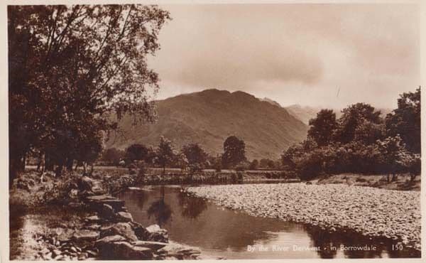 Borrowdale By The River Derwent Beautiful View Real Photo Cumbria Postcard