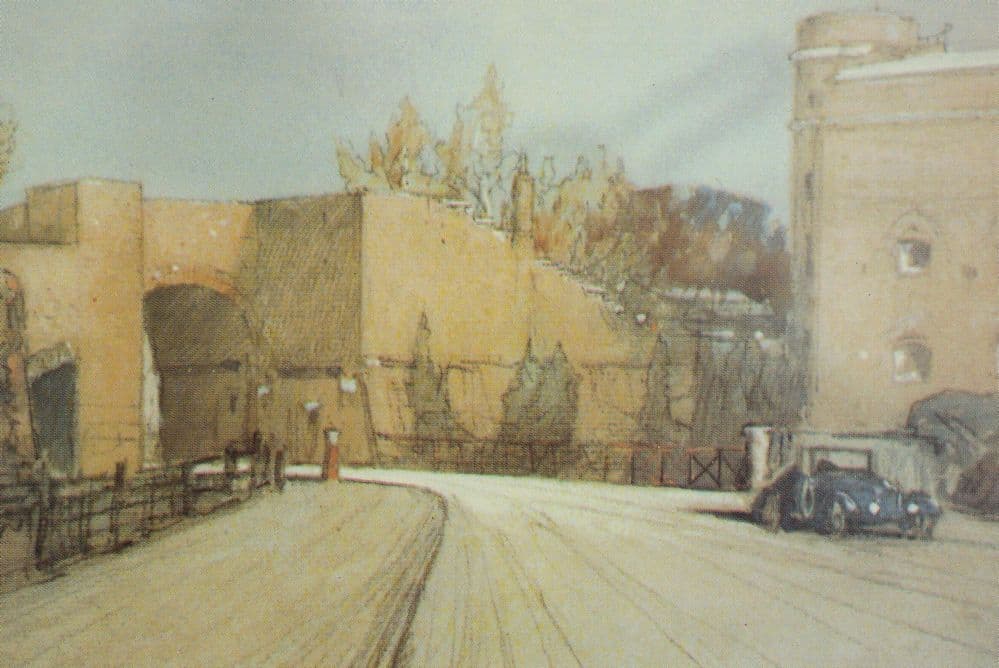 Borstal Road at Fort Clarence 1924 Prior Demolition Painting Postcard