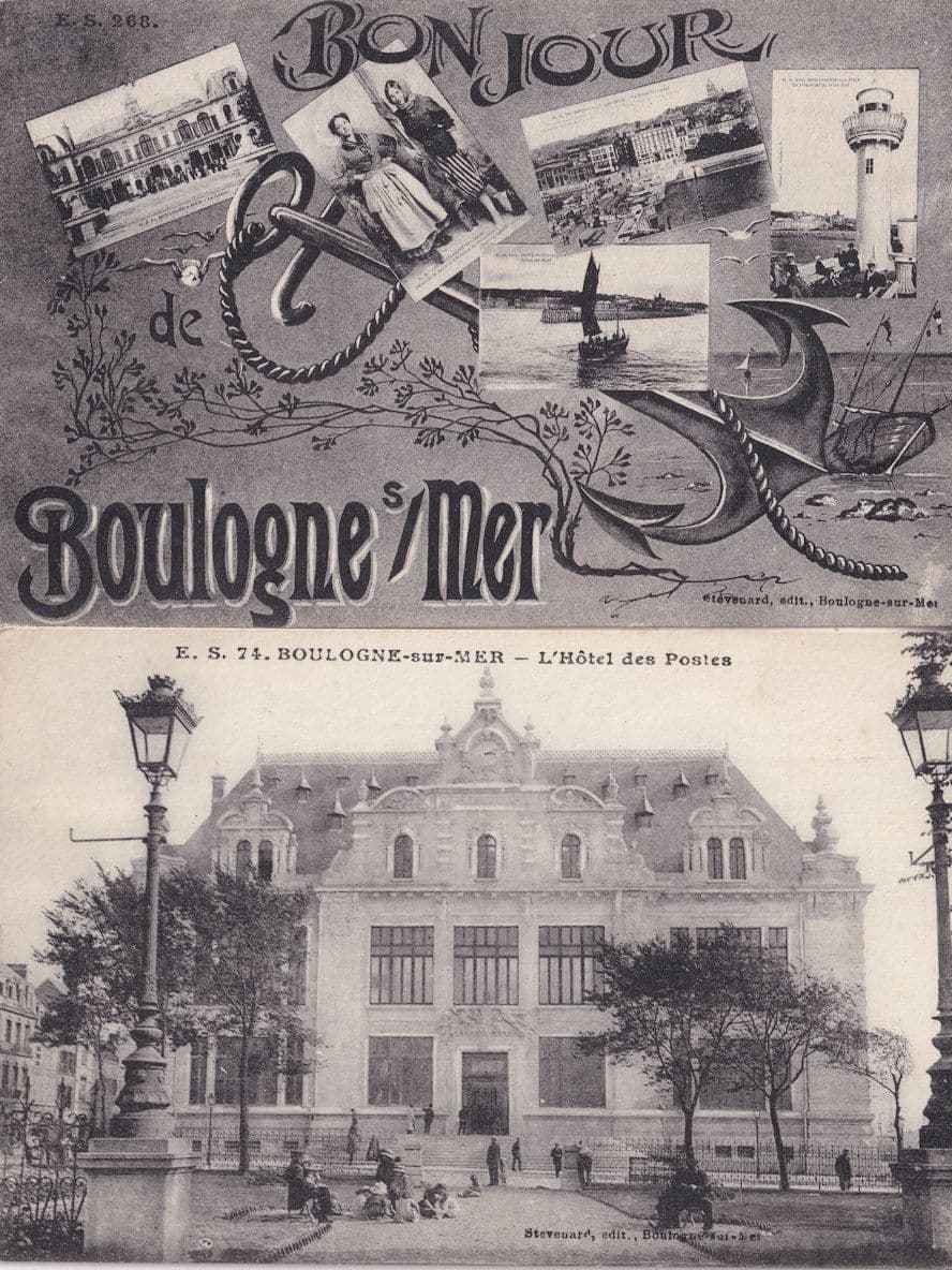 Boulogne Sur Mer D l'Hotel des Postes 2x Antique French Postcard s