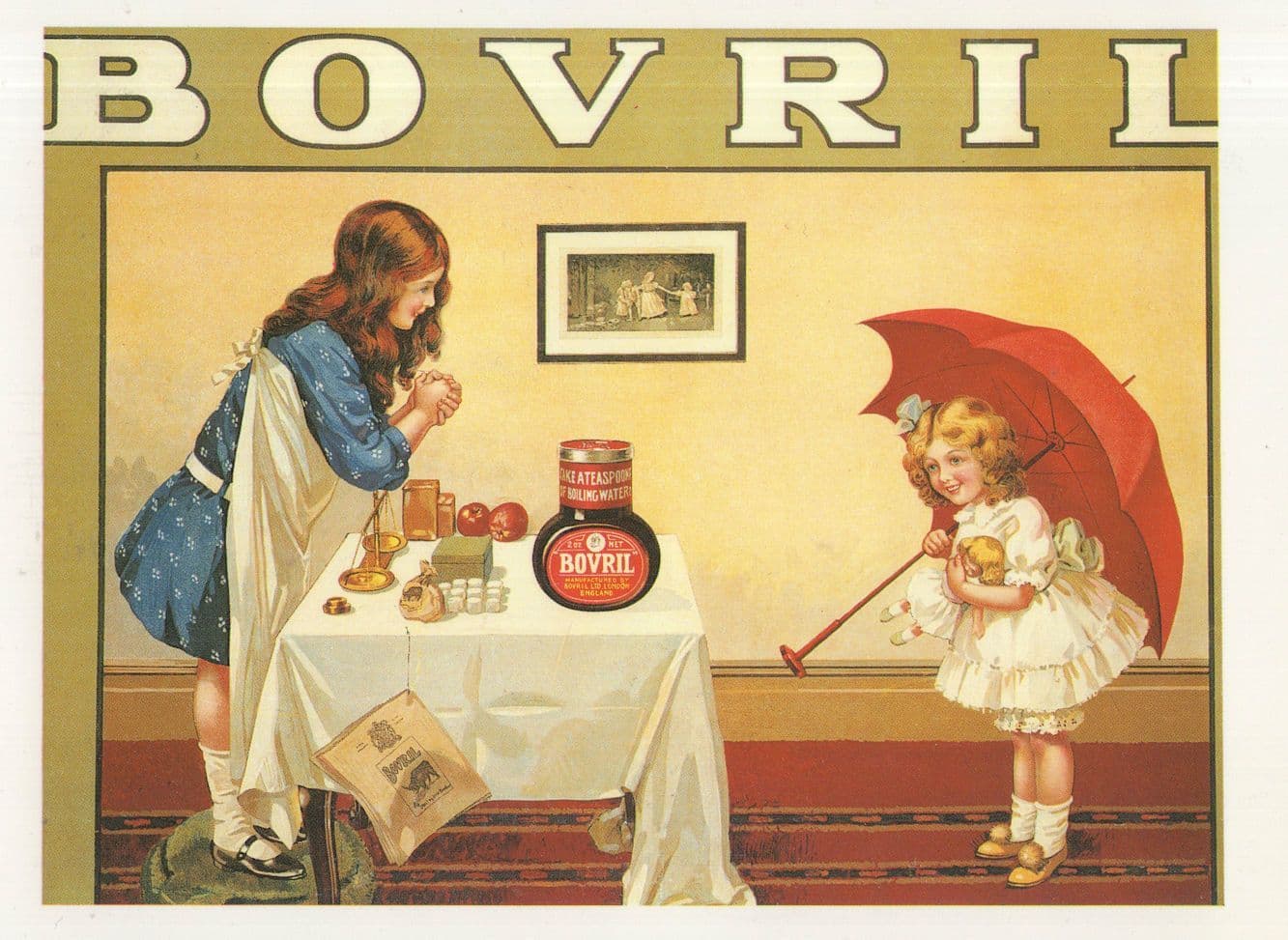 Bovril Drink Johnsons Beef Fluid Poster Advertising Postcard