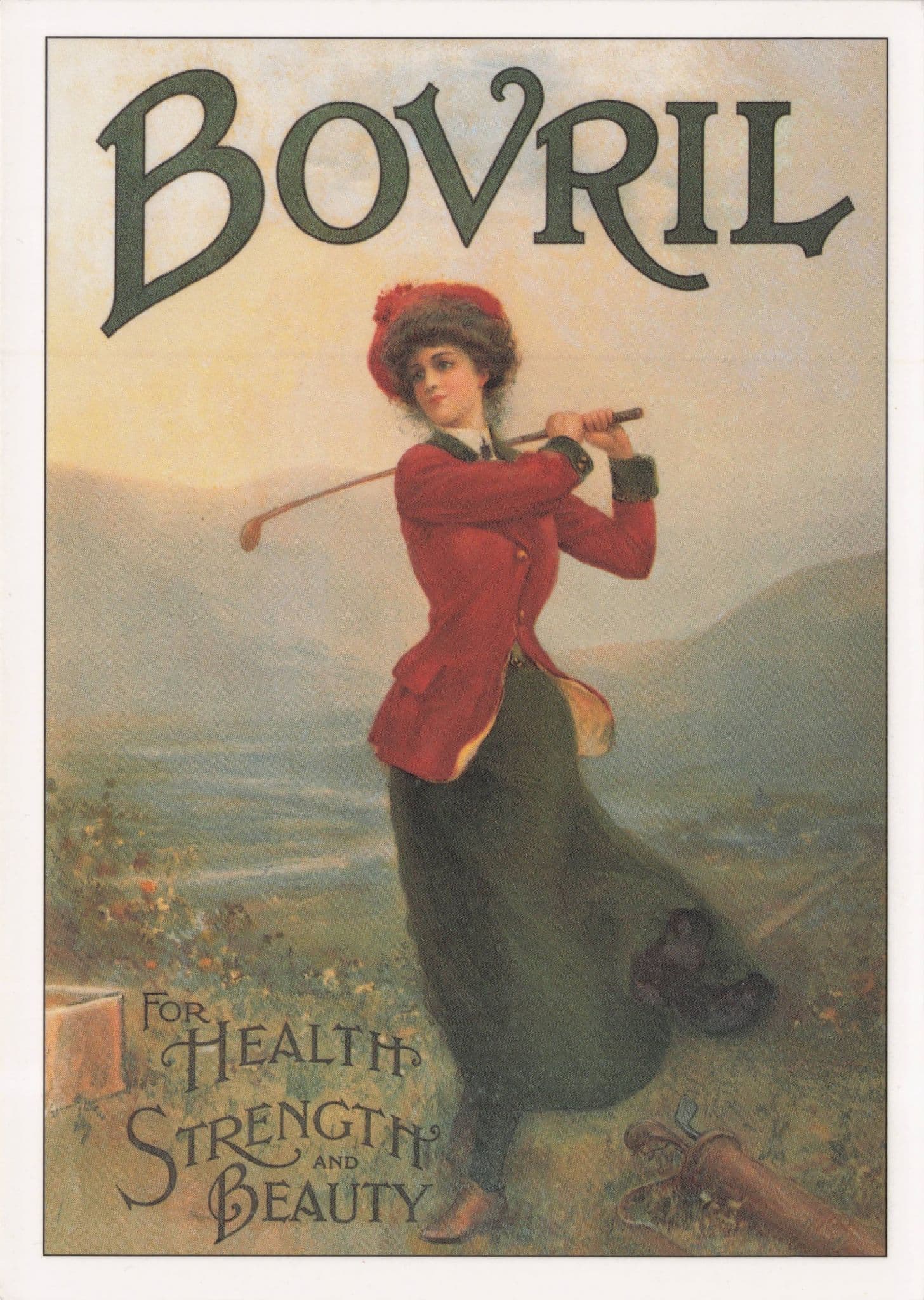 Bovril Golf Ladies Golfer For Health Strength & Beauty Poster Postcard