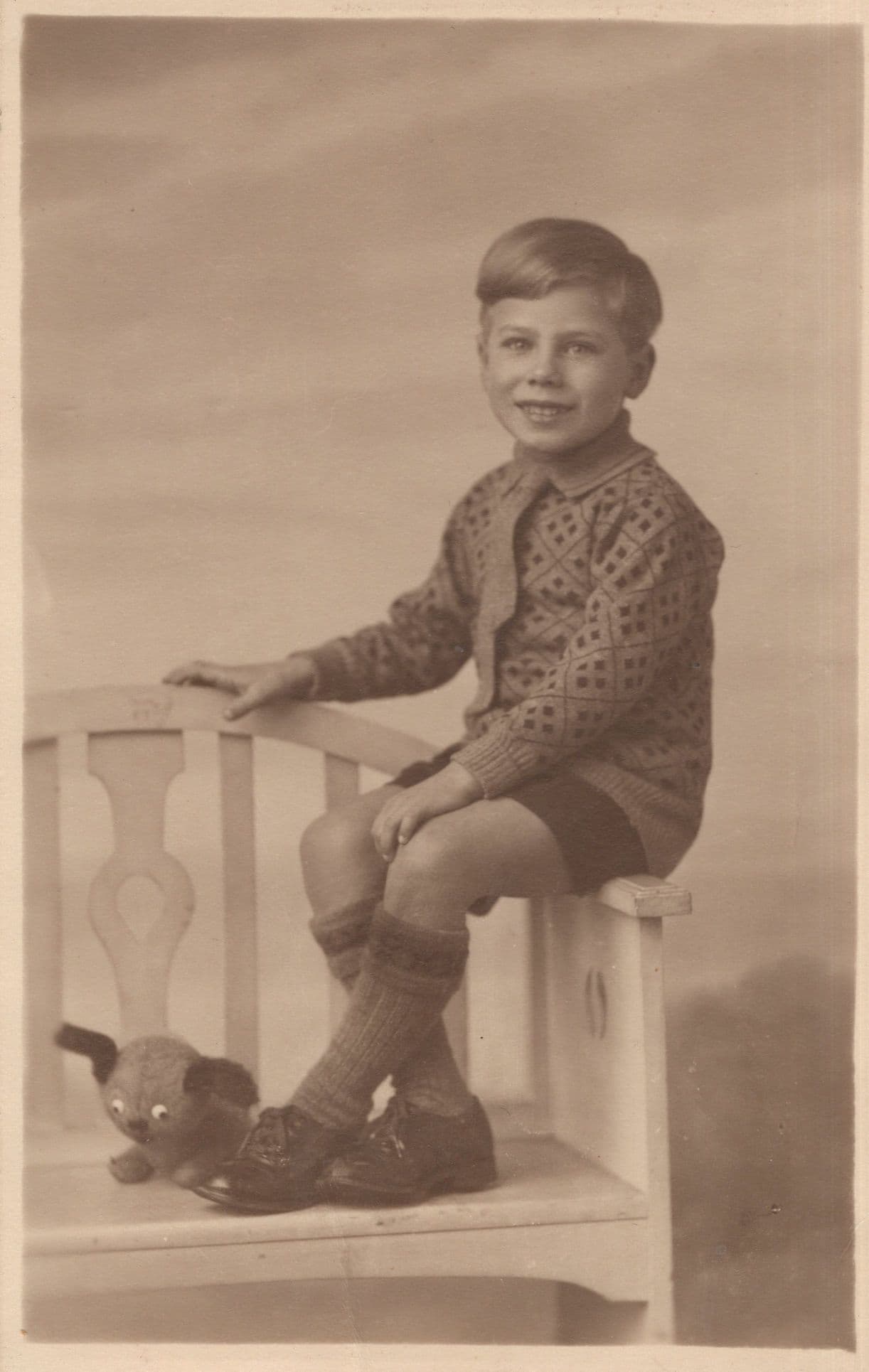 Boy Crushing Stuffed Sooty & Sweep Type Toy Old Postcard