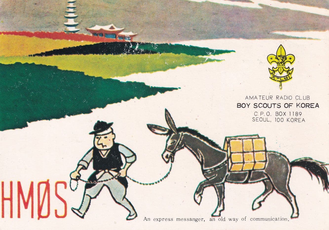 Boy Scouts Of Korea Asian Scouting Radio Station QSL Postcard Card