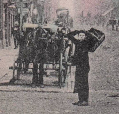 Boy Struggling With Heavy Bag Victoria Road Surbiton Surrey Postcard