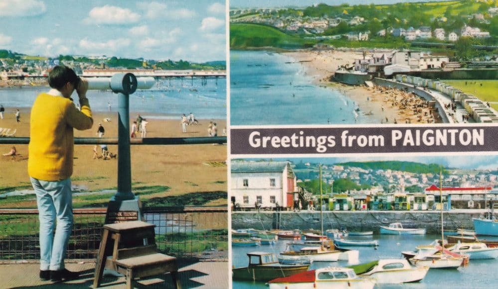 Boy With Astronomy Telescope Greetings From Paignton Postcard