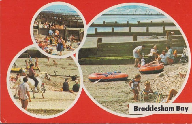 Bracklesham Bay Dinghy Sussex 1970s Postcard