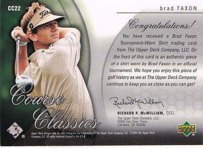 Brad Faxon Course Classics 2004 Authentic Tournament Upper Deck Golf Shirt Card