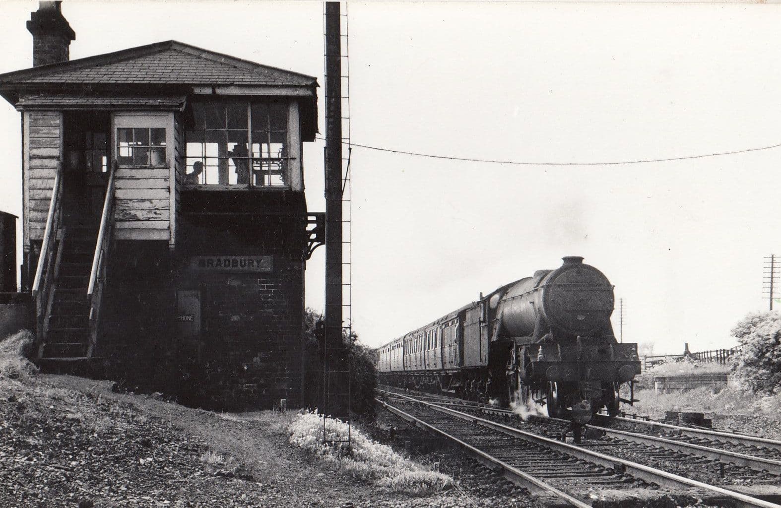 Bradbury Station Signal Box Durham Original Train Railway Old Photo