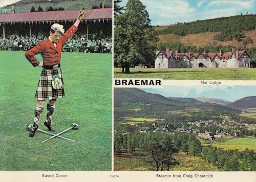 Braemar Sword Dance Scottish Games Postcard