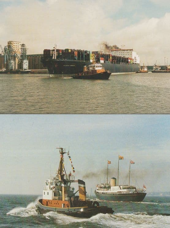 Bramley Moore Ship At Liverpool Queen Elizabeth II Visit August 1988 Postcard