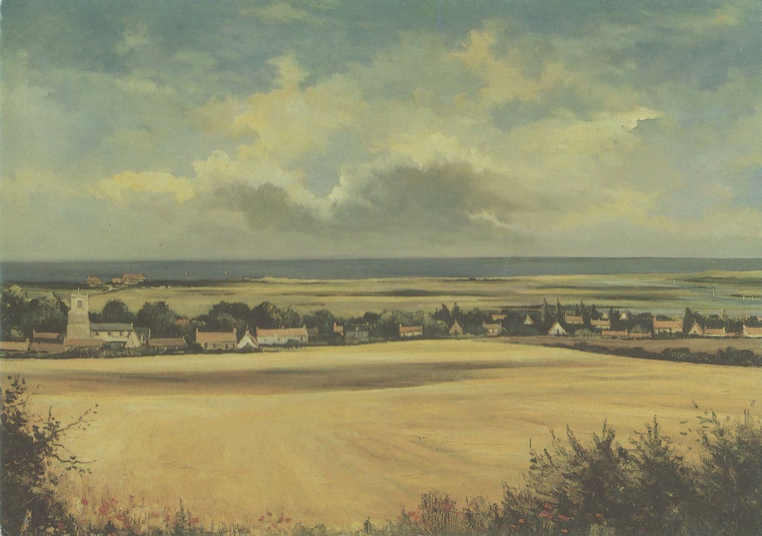 Brancaster Norfolk Golf Club On Cloudy Day Painting Postcard