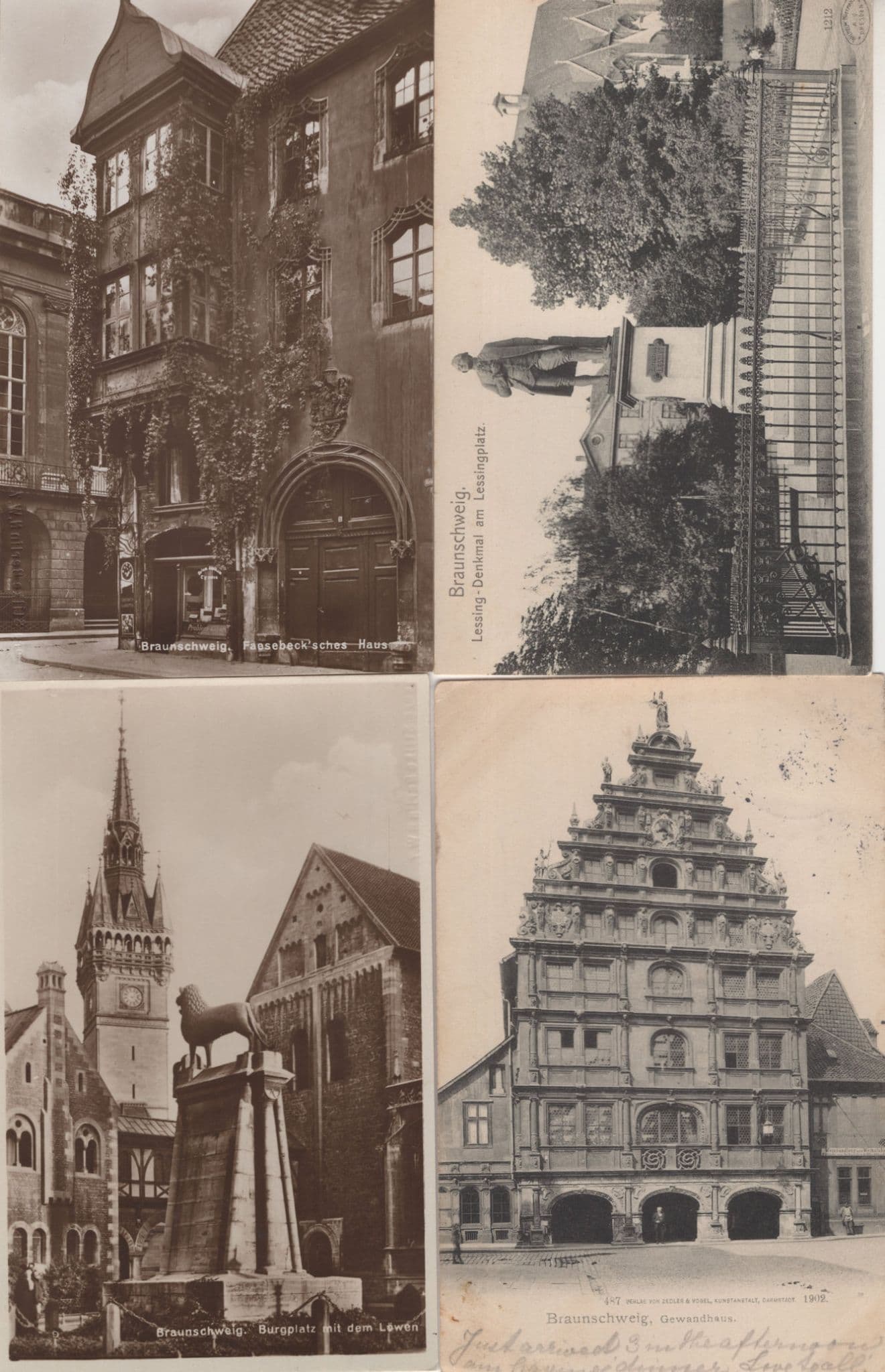 Braunschweig Der Dom Lion Statue 4x German Old Postcard s