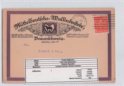 Braunschweig Wool Factory Woolen Industry German Old Postcard