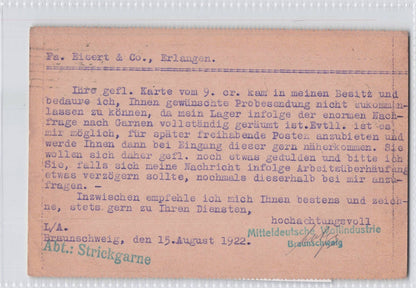 Braunschweig Wool Factory Woolen Industry German Old Postcard
