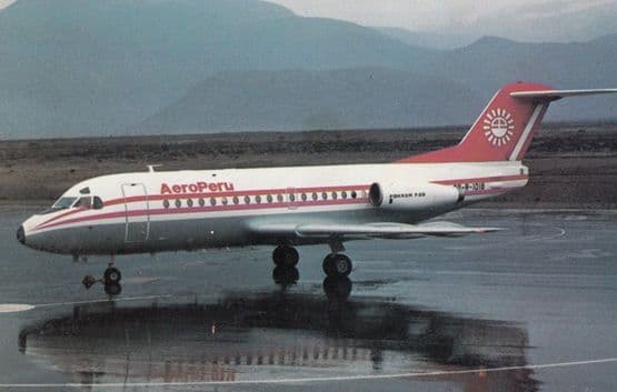 Brazil M-48 Fokker F-28 1000 in 1985 Sao Paulo Aircraft Plane Postcard