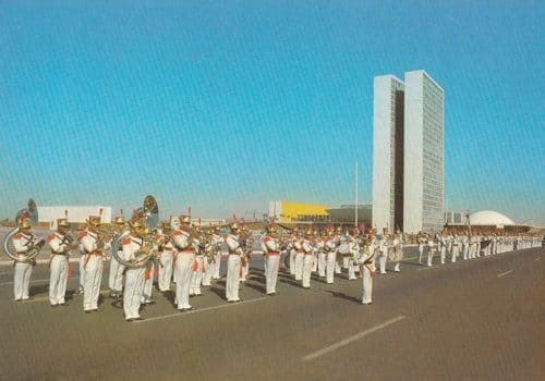 Brazil Military Praca Dos Tres Poderes Brazillian Army Postcard