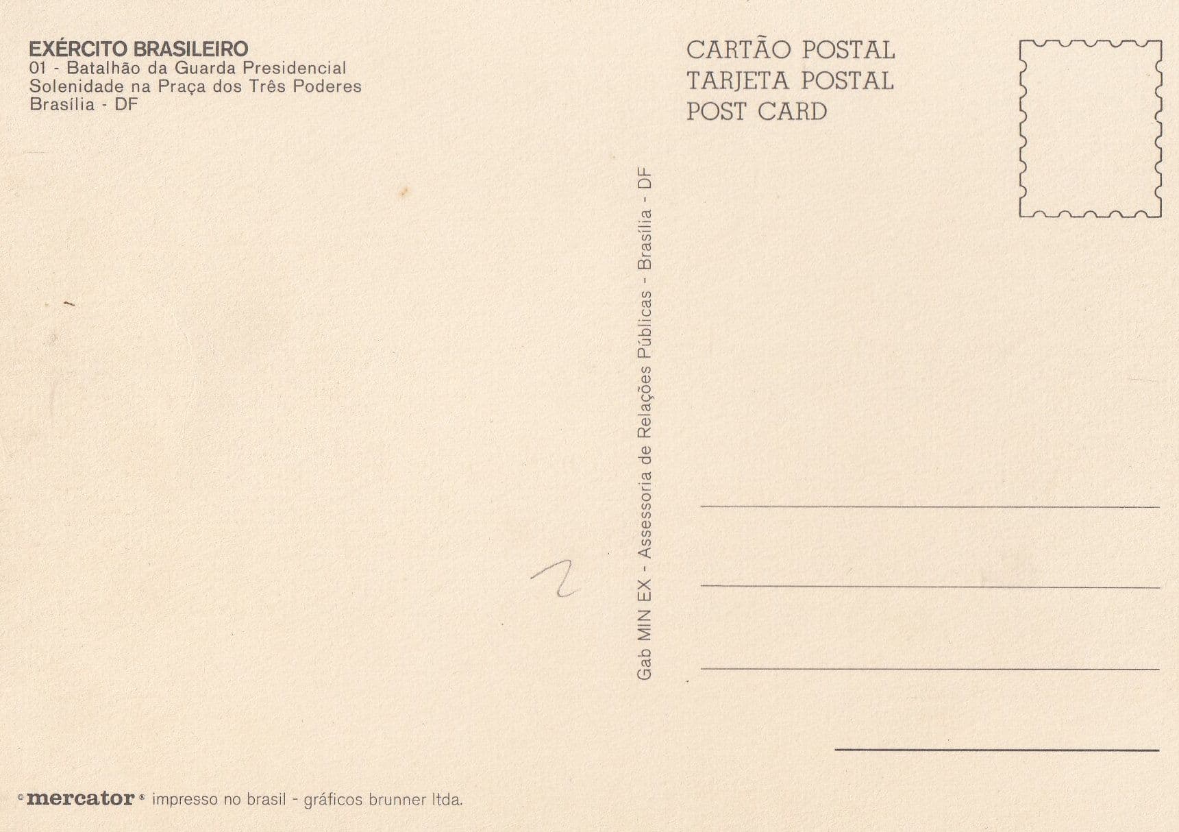 Brazil Military Praca Dos Tres Poderes Brazillian Army Postcard