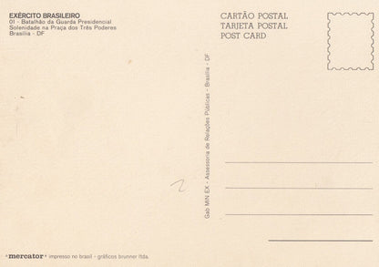 Brazil Military Praca Dos Tres Poderes Brazillian Army Postcard
