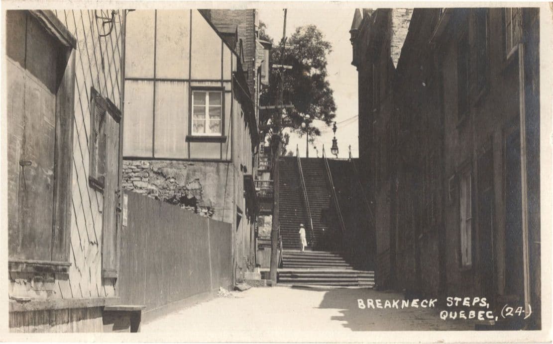 Breakneck Steps Quebec Canada Antique Real Photo Postcard