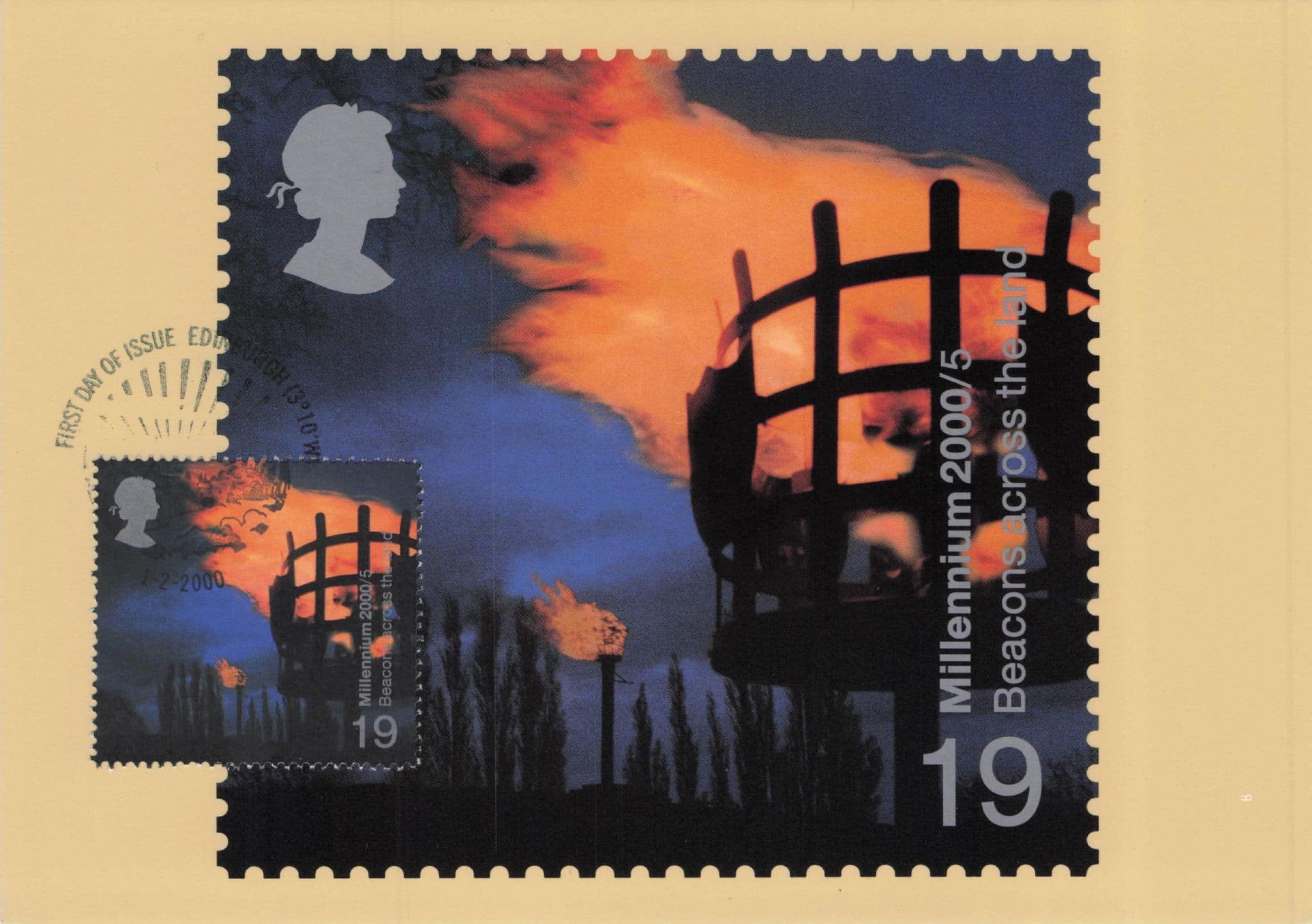 Brecons Night Illuminations Millennium Royal Mail FDC Postcard
