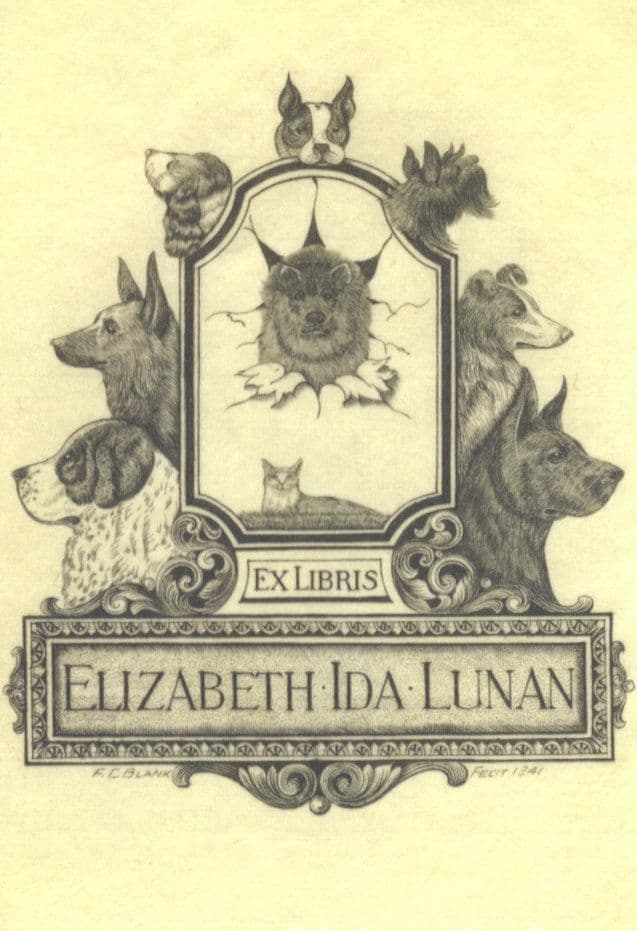 Breeds Of WW2 Dog Frederik Charles Blank Dogs Book Bookplate Postcard