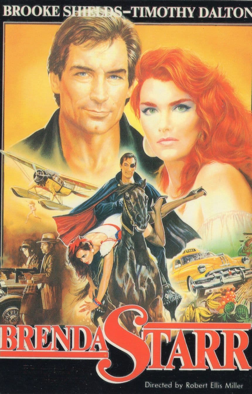 Brenda Starr Timothy Dalton of James Bond Film Rare Spanish Postcard