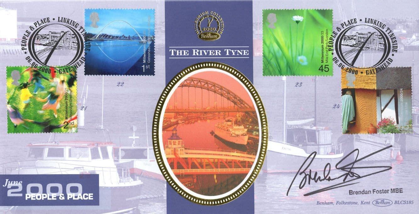 Brendan Foster Athletics MBE River Tyne Benham Hand Signed FDC