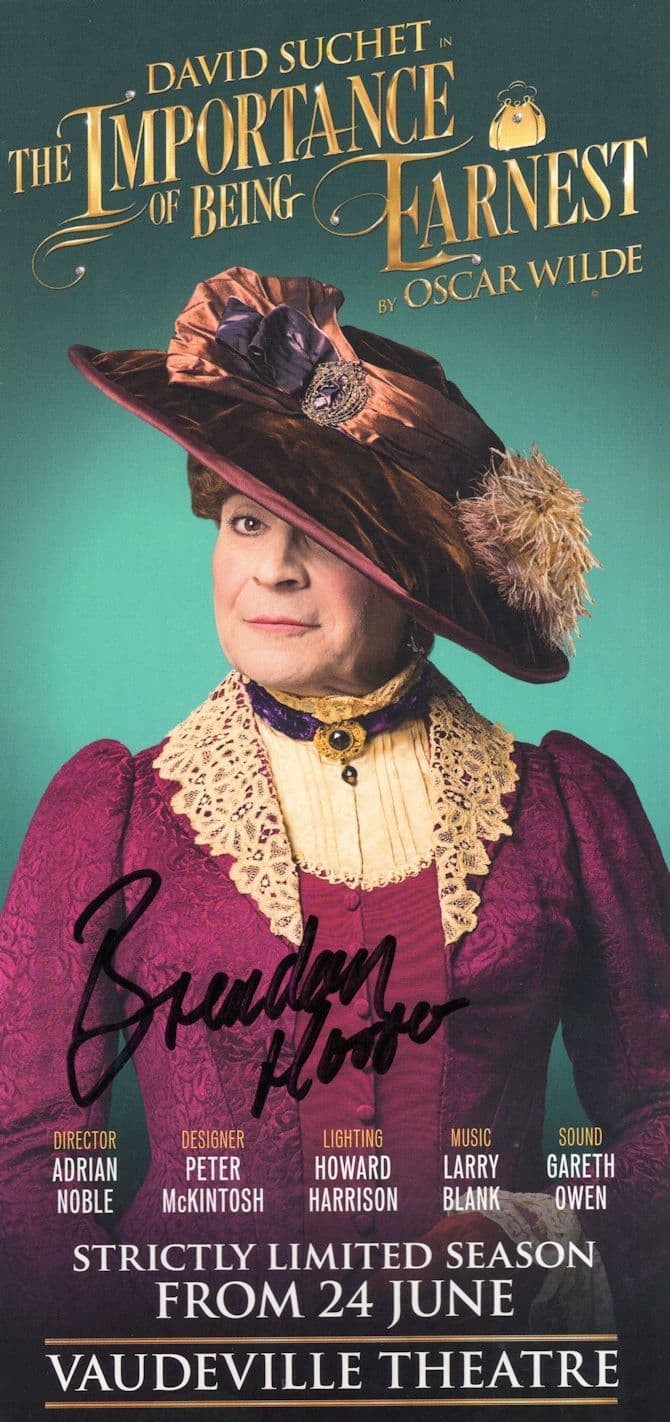 Brendan Hooper in David Suchet's Oscar Wilde Hand Signed Theatre Flyer