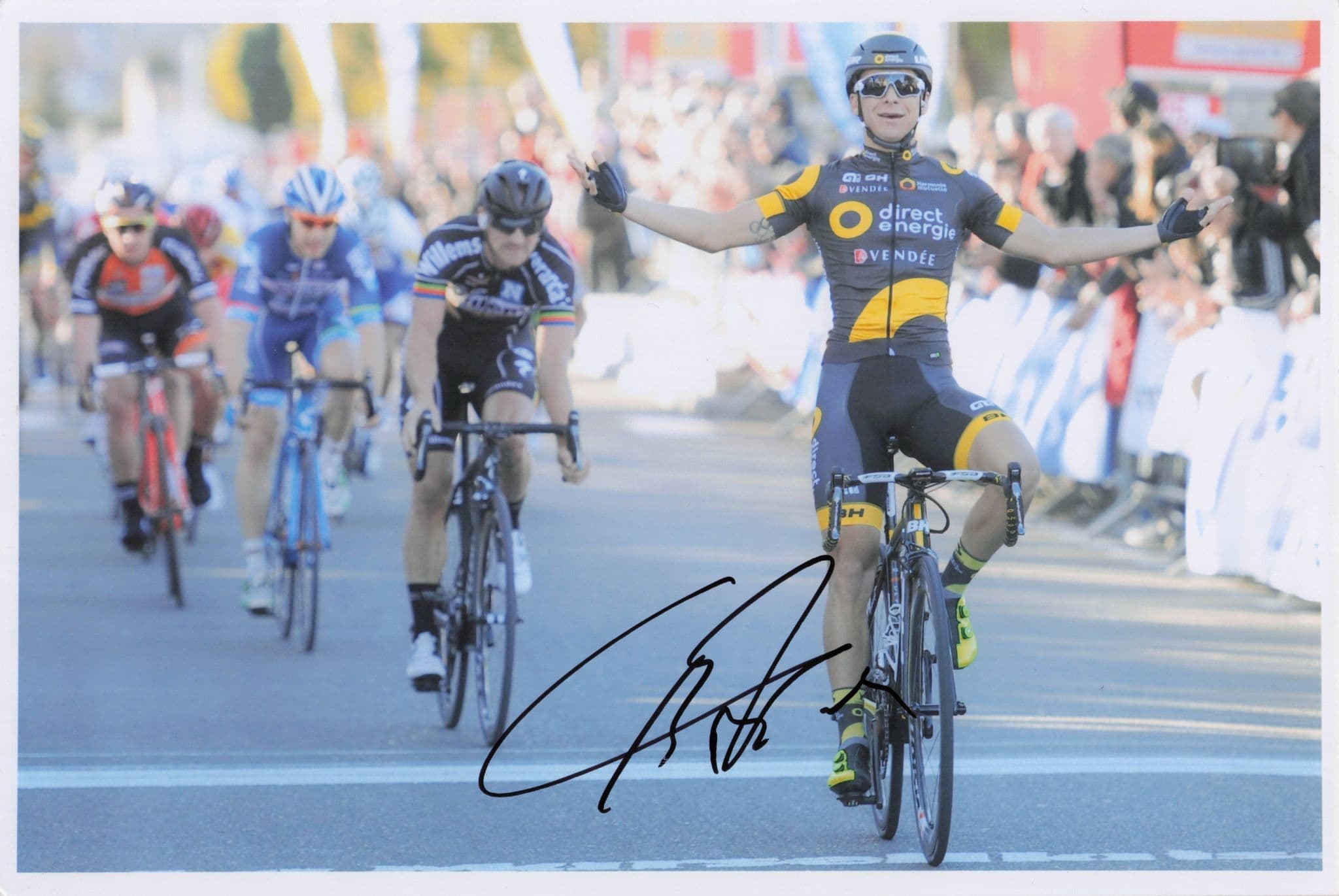 Brian Coquard French Cyclist 2016 Beaucare Race Victory 12x8 Hand Signed Photo