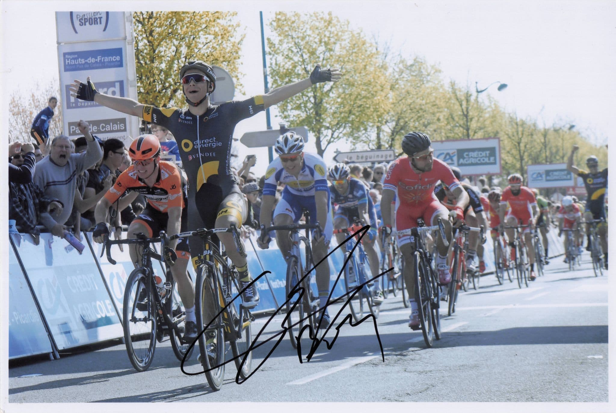 Brian Coquard French Cyclist 2016 Dunkirk Race Victory 12x8 Hand Signed Photo