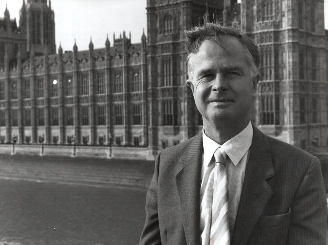 Brian Curtois Westminster BBC TV News Show Launch 1989 Press Photo