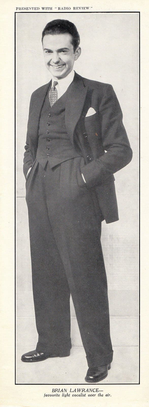 Brian Lawrance Radio Review Antique 10" x 3" Old Photo Card