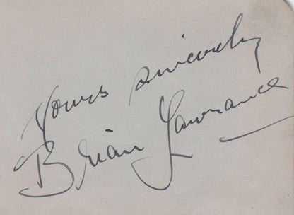 Brian Lawrence Godfrey Tearle Double Hand Signed Autograph Page