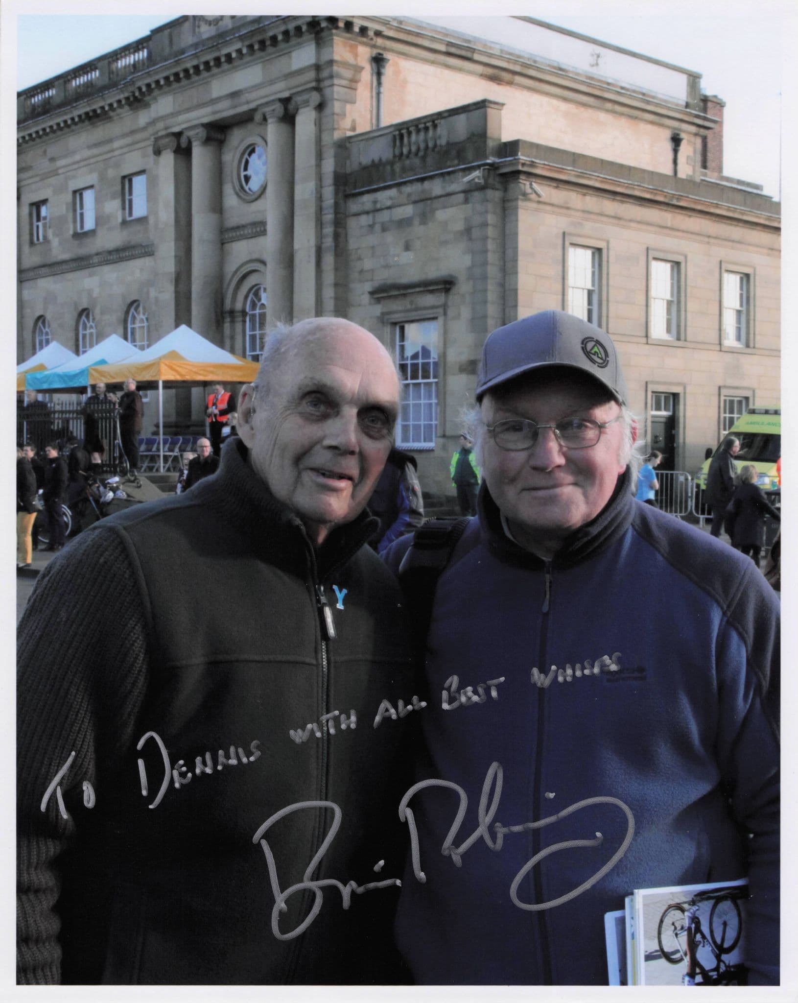 Brian Robinson British Cyclist In Yorkshire With Autograph Collector 10x8 Signed Photo