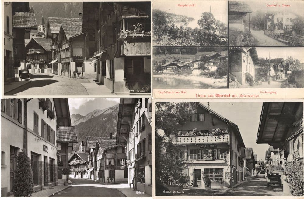 Brienz Dorfpartie Switzerland 4x Postcards incl 3 Real Photo