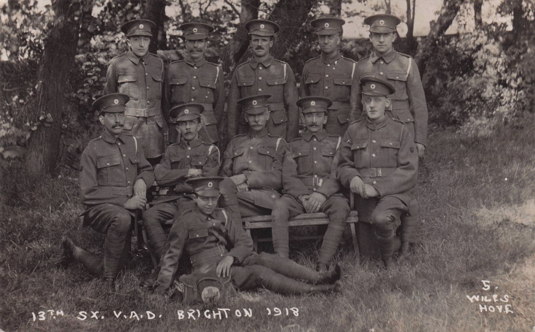 Brighton 1918 WW1 Sussex Army Regiment Real Photo Old Postcard