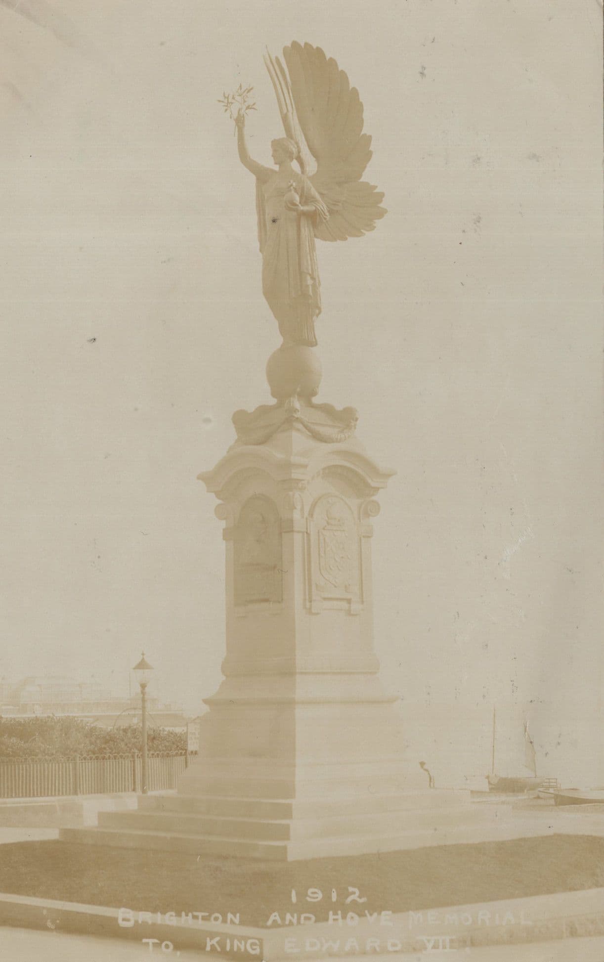Brighton & Hove King Edward Memorial 1912 Real Photo Postcard