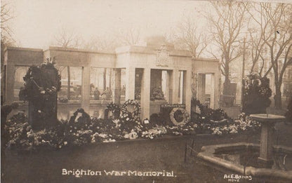 Brighton Military War Memorial 2x Back View Real Photo Postcard s